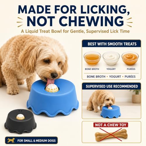 2026 Upgraded Slow Feeder Dog Bowl, Interactive Lick Bowl & Liquid Slow Feeder for All Dogs, 1.27 Cups Large Capacity Anti-Choke Pet Feeding Bowl for Water, Broth & Yogurt (1, Black)