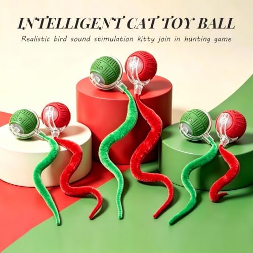 Interactive Cat Toys for Indoor Cats, Fast Rolling on Carpet Flash and Motion Activated Cat Balls for Bored Indoor Cats