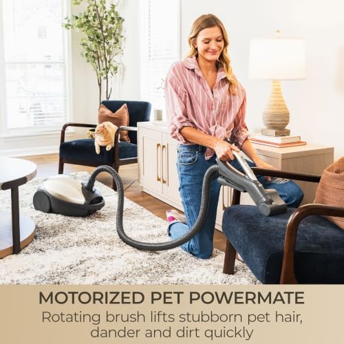 Kenmore Elite Ultra Plush 700 Series Bagged Canister Vacuum | 2-Motor System, Powerful Suction, HEPA Filter, Pet PowerMate for Pet Hair, Thick Carpet, Hard Floors, Stairs and More - 81714
