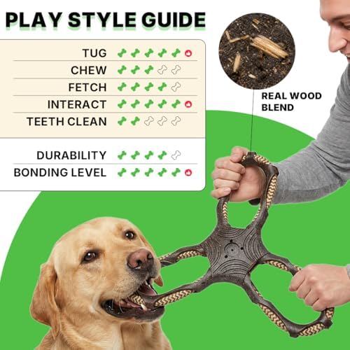 3 Way Doy Toys, Dog Tug Toy for Multiple Dogs, Dog Chew Toys, Black
