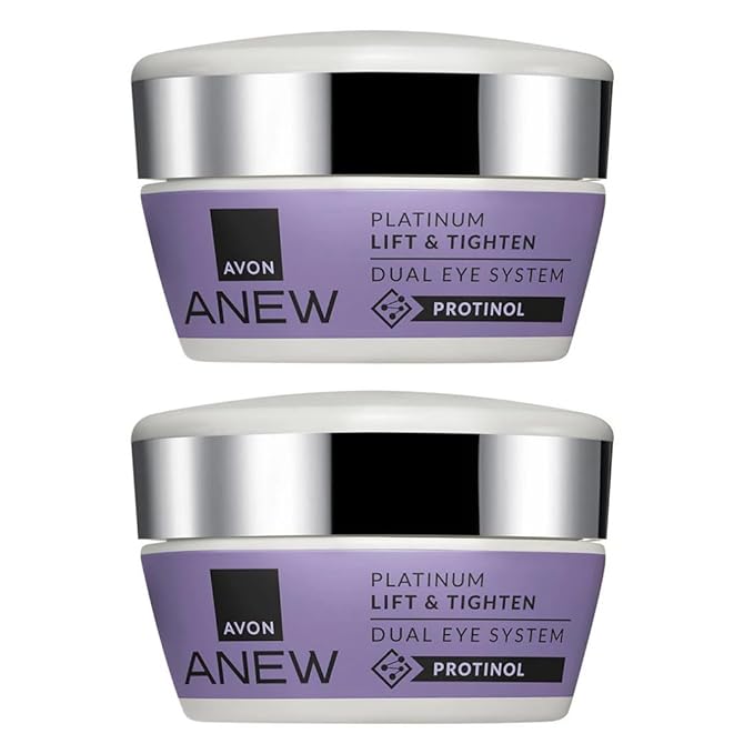 AVON Anew Platinum Eye Cream System, Day & Night Duo with Protinol, Anti-Aging Treatment for Firmer Eyes, 0.67 fl oz Each, 2 Pack