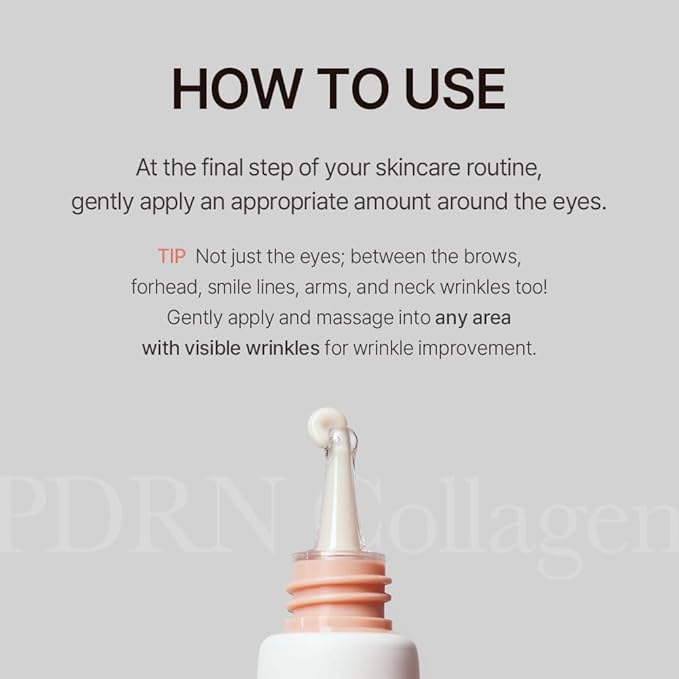 mixsoon PDRN Collagen Eye Serum - Revived Under Eye Serum with Gentle, Smooth Formula for Sensitive Under Eye Skin 20ml / 0.68 fl.oz. Korean Glass Skin Care