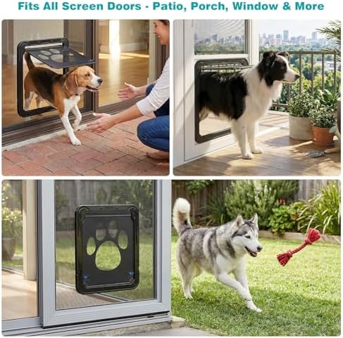 Ownpets Dog Screen Door 12"x14" Fits Large Dogs Up 80 lbs & Small Breeds