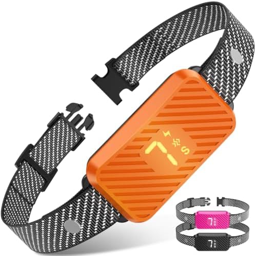 Dog Bark Collar for Large Medium Small Dogs, Effective No-Bark Collar, Smart Barking Collar, 2026 Upgraded Bark Collar with 7 Sensitivity, 3 Modes, Orange