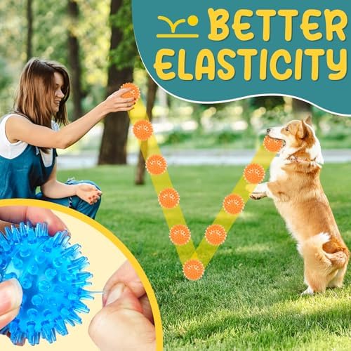 Puppy Toys for Teething, 6 Pack Interactive Dog Toys, 2.5" Squeaky Dog Balls and Treat Balls, Dog Chew Toys for Intellect Training, Small to Medium Breed
