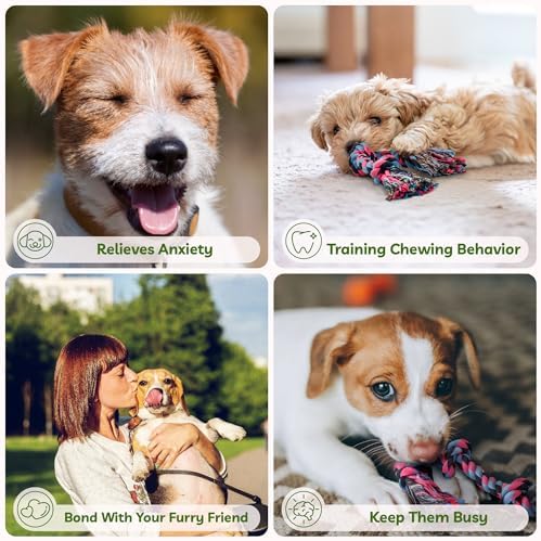 SHARLOVY Puppy Rope Toy, Dog Rope Toy for Small Dogs, Puppy Teething Toys