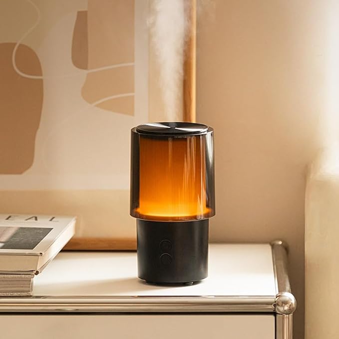 Essential Oil Diffuser 130ML, Aromatherapy Diffuser with LED Mood Lighting 2 Mist Mode, Ultrasonic Mist Humidifier for Car Home Office Bedroom (Black)