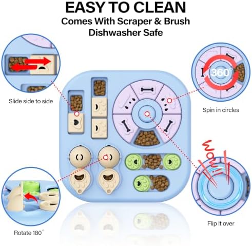 Easy-Clean Dog Puzzle Toy: 11"*11" Anti-Slip, for Small/Medium Dogs