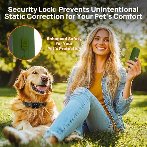 Fsitego Wireless Dog Fence System, 4‑in‑1 Electric Dog Fence with Training Collar, Remote Control & Status Monitor, Waterproof Receiver for Medium & Large Dogs, Outdoor Use