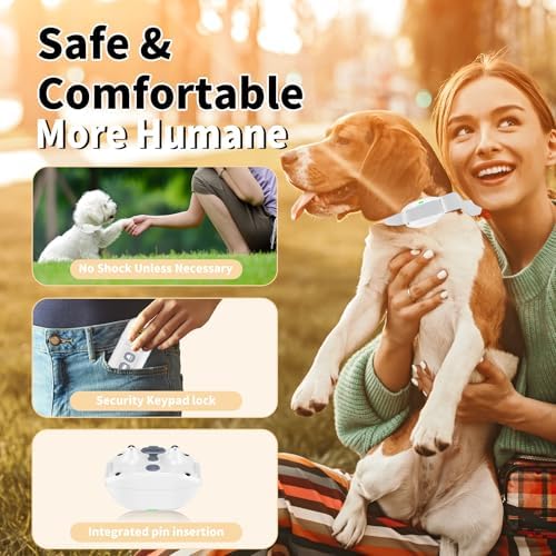 Shock Collar for Small Dogs, Electric Dog Training Collar with Remote,Tailored for 5-30lbs Small Dogs,3 Training Mode Beep, Vibration, Safe Shock(0-9) Waterproof, 1900ft Range (White, Small)