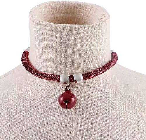 2 Pcs Lovely Cat Collars with Bell Kitten Collar Adjustable Cat Necklace Pet Supplies for Kitten Puppy Pet at Christmas Halloween New Year