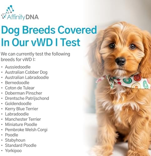 Dog von Willebrand DNA Test for von Willebrand’s Disease Type I (vWD I) | Home Sample Collection Kit for 1 Canine| Puppy vWD I Testing Kits | Results in 10-15 Days with No Extra Fees