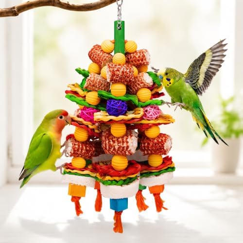 Bird Toys Natural Corn Cob Loofah Chew Toys for Small Medium Parrots