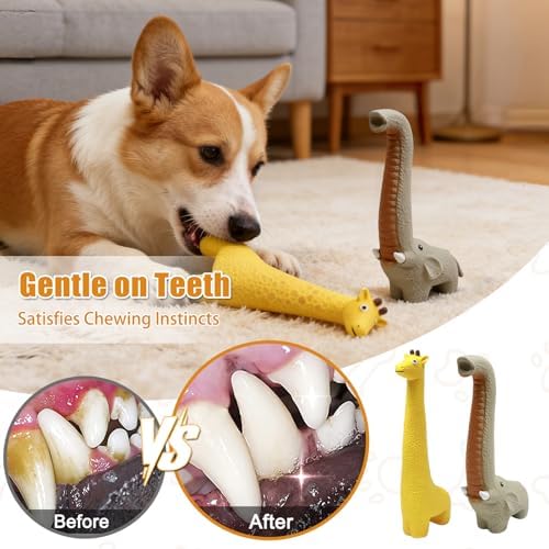 SCHITEC Latex Squeaky Dog Toys, Animal Toy Set for Small Puppies & Medium Breed Dogs, Interactive Puppy Play for Boredom Relief