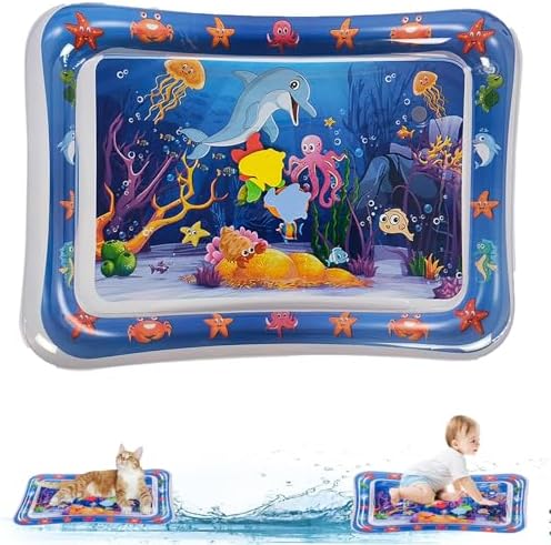 2 Pieces Upgraded Thickened Cat Water Mat,Interactive Cat Toy for Indoor Cats to Exercise, Hunting,Swatting