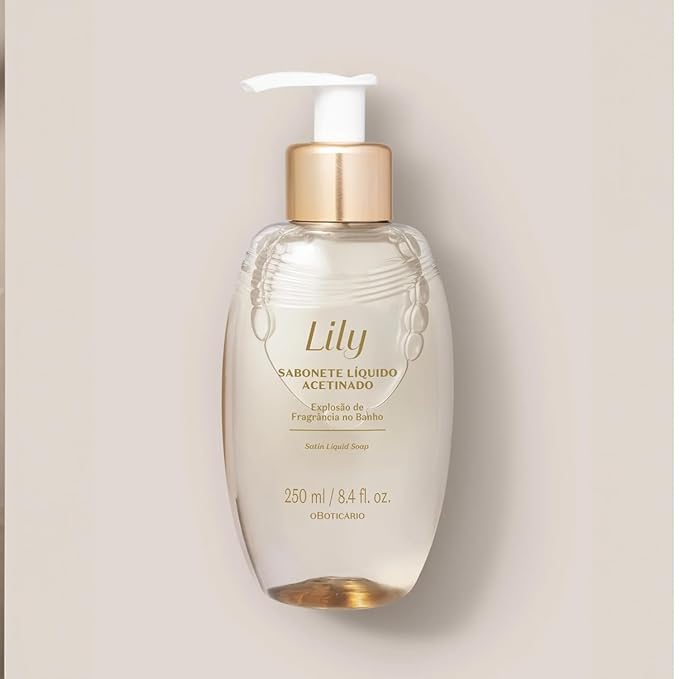 O Boticário Lily Satin Body Wash, Sophisticated Bath & Shower Gel Soap for Luxurious Soft Skin, Lily Fragrance Scented, 8.4 Ounce (250ml)