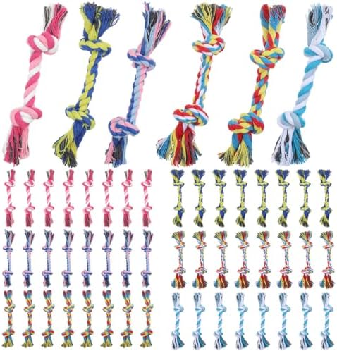 Dimeho 48 PCS Puppy Chew Toy Dog Rope Toys Teething Toy, Multi Color