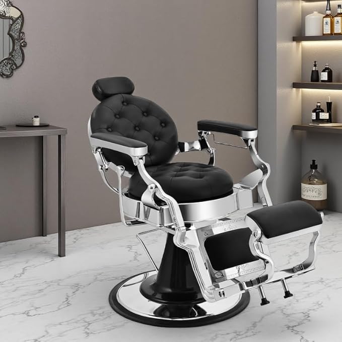 Barber Salon Chairs for Barbershop, Professional Salon Styling Chair for Hair Stylist with Heavy Duty Hydraulic, 360 ° Swivel Spa Beauty Tattoo Massage Equipment