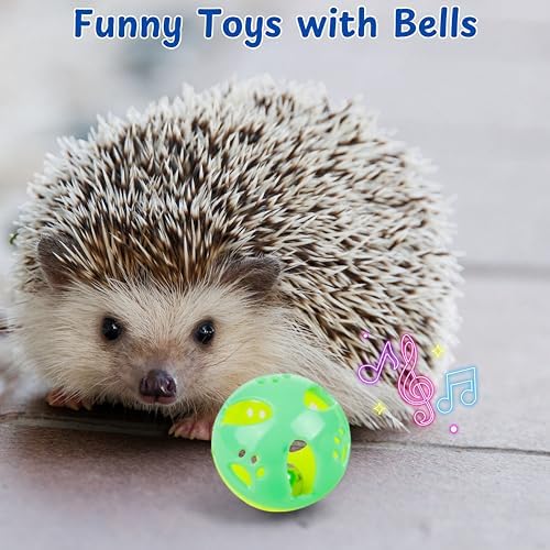Dig-Box Tray For Hedgehog Cage With Ball Toy, Funny Dig-Box Tray Toys for Hedgehogs, Ball Bell Toy for Hamster Ferret Kitten Cat, Hedgehog Accessories, Small Animal Accessories (White, 8.4*5.9*1.6in)