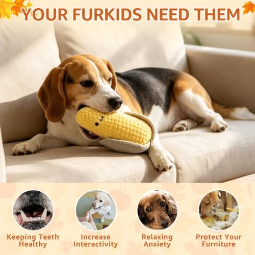 SCENEREAL Christmas Dog Rope Toys (Corn &Pumpkin & Chicken)