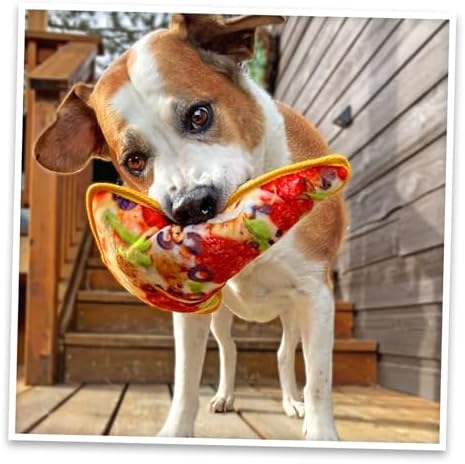 Doggijuana Supreme & Pepperoni Pizza Dog Toy Bundle | 2 Pack, Squeaky