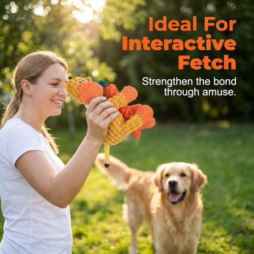 Indestructible Dog Toys for Aggressive Chewers, Squeaky Plush Chew Toy