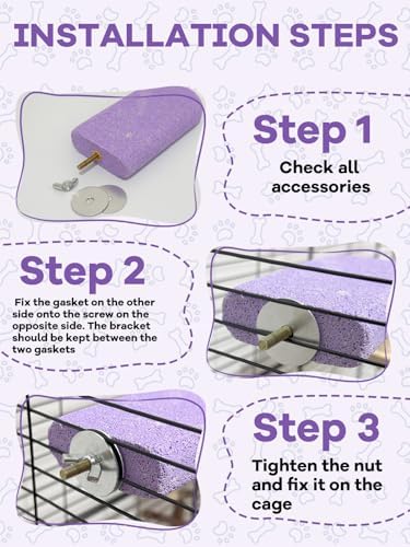Chinchilla Lava Ledges Rat Climbing Platform 4 Pack Pumice Ledge Shelf Pet Chewing Grinding Toys Small Animals Cage Accessories for Totoro Squirrel Guinea Pig Hamster Purple