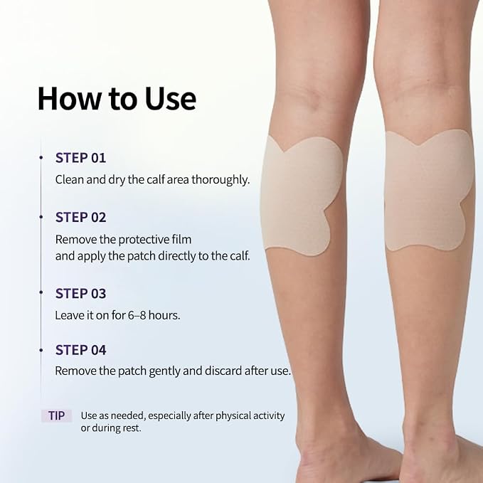Calf Care Patch | Aromatherapy Patch for Tired Legs & Calf Swelling | Soothing & Refreshing Leg Care at Home | Gentle on Sensitive Skin | Natural Plant Extracts | 1 Box 8 Patches