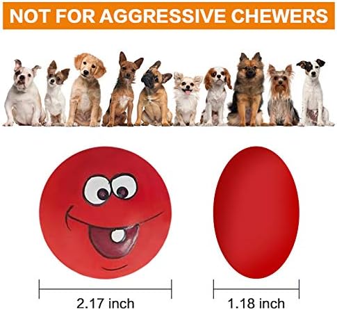 N-S Dog Toy,Squeaky Dog Toys Chewing Durable Teething Latex Rubber Soft Interactive Fetch Play Dog Balls with Funny Face for Puppy Small Medium Pet Dog (5PCS)