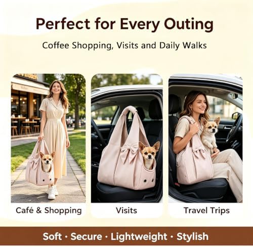 Small Dog Carrier Purse,Soft-Sided Dog Bag Carrier for Outings (Black)