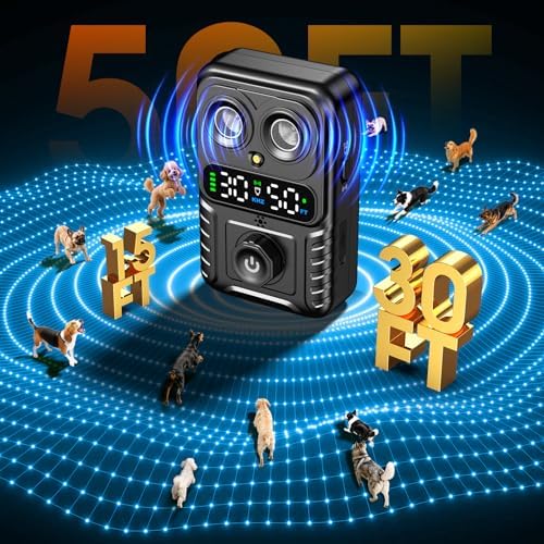 Automatic Bark Control Box, Smart Dog Bark Deterrent Device, Anti Barking Device for Dogs Stop Neighbor’s Dog Barking, Owl Design Bark Silencer with 2X Emitters 50FT, Waterproof for Indoor Outdoor