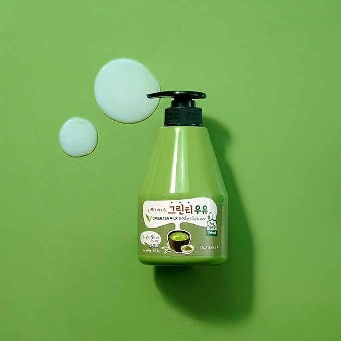 Kwailnara Green Tea Milk Body Wash (19.75 Fl Oz) – Korean Body Cleanser for Revitalized Skin | Milk Protein, Royal Jelly & Clarifying Green Tea Extract | Paraben-Free with Gentle Bubbles