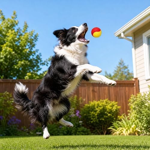 6Pcs Glow Rubber Dog Balls, 2.5 Inch for All Dogs