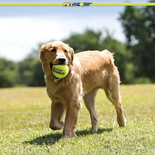 PetSport Giant Tuff Ball - Giant Tennis Balls for Dogs, Great for Boredom & Aggressive Chewers, Tennis Balls for Large Dogs, Certified Non-toxic, Won’t Wear Down Teeth - 4" (6 pack)