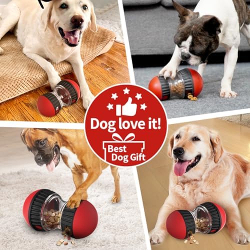 Mankoda Interactive Dog Puzzle Toy, Rolling Treat Dispenser Slow Feeder