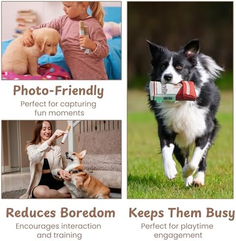 Doggy Cigs Funny Dog Toys - Squeaky Hide and Seek Treat Hiding Burrow Toy for Small Medium Breed, Stimulating Entertainment Enrichment Activity