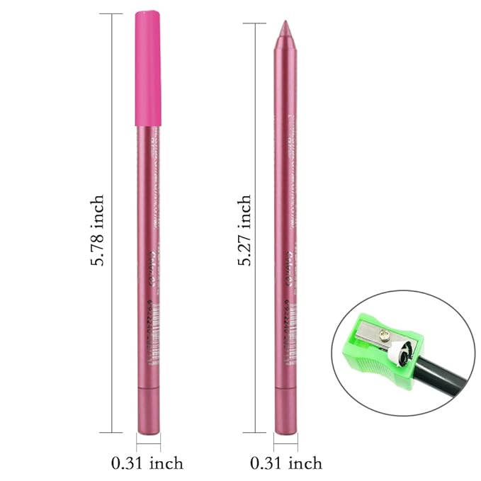 evpct Pink Glitter Eyeliner Pencils for Eyes, Pink Metallic Shimmer Eye Liner Pencil Makeup Waterproof Smudge Proof, Colored Gel Waterline Eyeliner Liquid, Face Eye Paint Stick Halloween Makeup 03