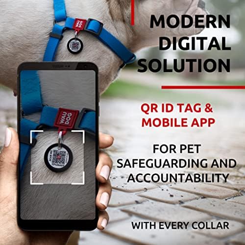 WAUDOG Waterproof Dog Harness with QR Code Tag & Metal Clasp
