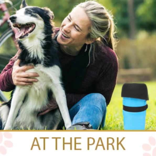 Dog Water Bottle with Food Treat Container 2 in 1, Travel Puppy Water Bowl, Portable Pet Dispenser, Dog Stuff Accessories Items, Puppy Essentials Necessities for Walking On The Go (Blue, 600ML)