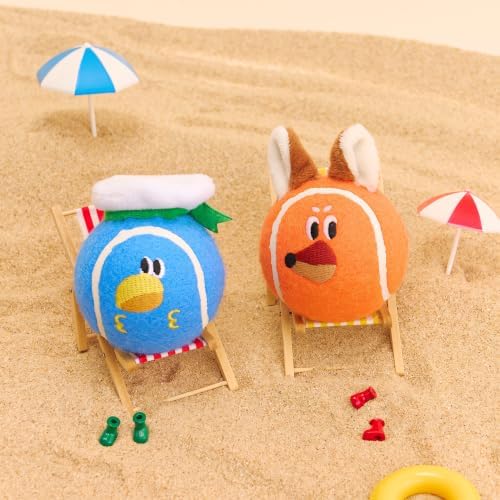 ZEZE Bruno the Sailor Squeaky Dog Toy, Cute Plush Tennis Ball Dog Toy with Hidden Squeaker, Soft Fetch & Chew Toy for Small to Medium Dogs & Puppies, Gift-Ready Designer Pet Toy