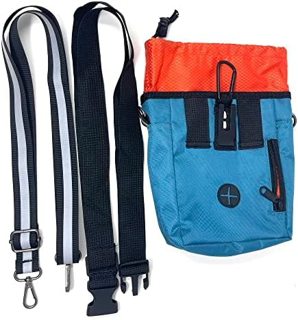 Jalousie Dog Training Pouch with Training Clicker and Water Bowl - 5 Ways to Wear - Carry Toys, Treats for Positive Reinforcement - Built-in Poop Bag Dispenser (Grey)
