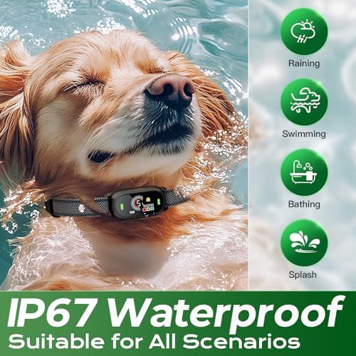 Dog Bark Collar for Large Medium Small Dogs, Smart Rechargeable Barking Collar with 5-Level Sensitivity, 4 Beep & Vibration Modes, Waterproof
