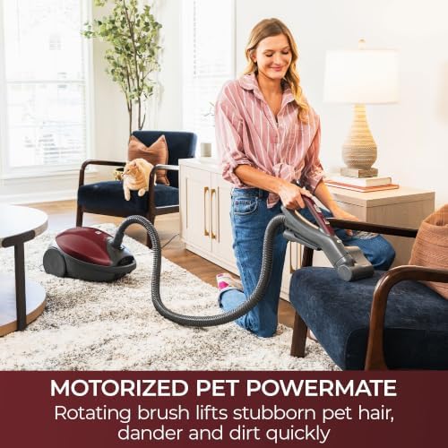 Kenmore Elite 700 Series Bagged Canister Vacuum with Hair Eliminator | Pet Friendly Design, 2-Motor Powerful Suction, HEPA and Auto Cord Rewind for Carpets, Hard Floor and Upholstery - 81715