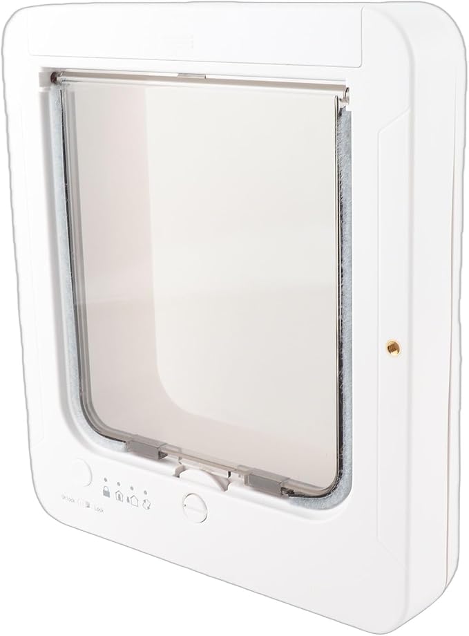 Smart Cat Door Automatic Sensing with Durable Design for Indoor and Outdoor Use 10.24x11.61in Plastic