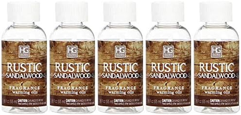 Hosley Rustic Sandalwood Highly Scented Warming Oils for Meditation, Yoga, Spa Highly Scented Fragrance Oils for Home 55 ml Bottles Pack of 5