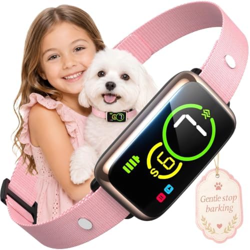 Dog Bark Collar, Humane Anti Barking Device with AI Smart Detection, Beep & Vibration, 7 Sensitivity Levels, Rechargeable No Bark Collar for Small Medium Large Dogs IP67 Waterproof