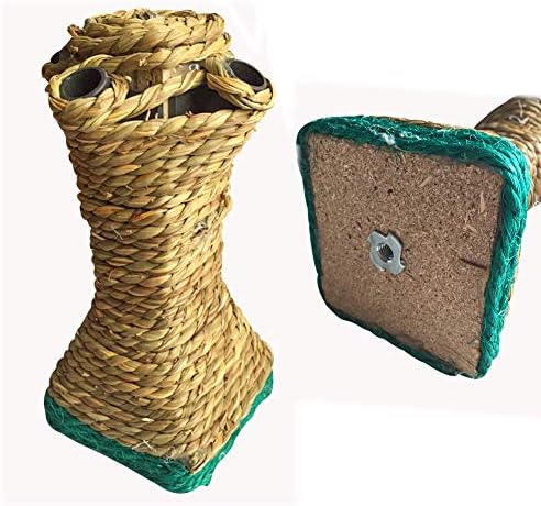 Hamiledyi Pet Bunny Fun Tree Rabbit Chew Toy Rattan Grass Scratcher Tower