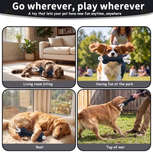 Dog Rope Knot Toy for Small Dogs and Cats Rope Toy for Puppy Teethers Cotton Interactive Pull Dog Toys for Dogs to Relieve Boring for Small Dogs and Cats (Black)
