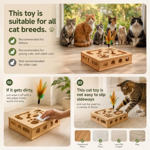 Cat Nail File Wooden Scratching Board for Indoor Claw Care