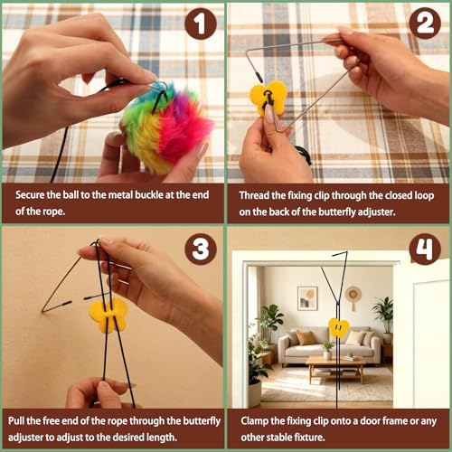 Hanging Toys for Doorway, door frame cat toys for Indoor Cats Kitten 2 Pcs